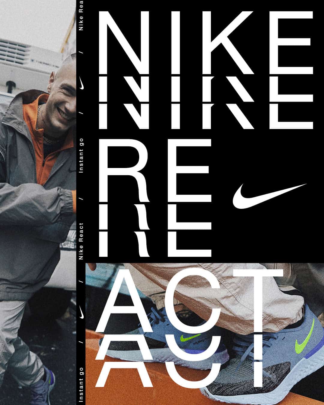 Tran x Conscious Minds – Nike React IG Typographic Poster Campaign 1 Campfire