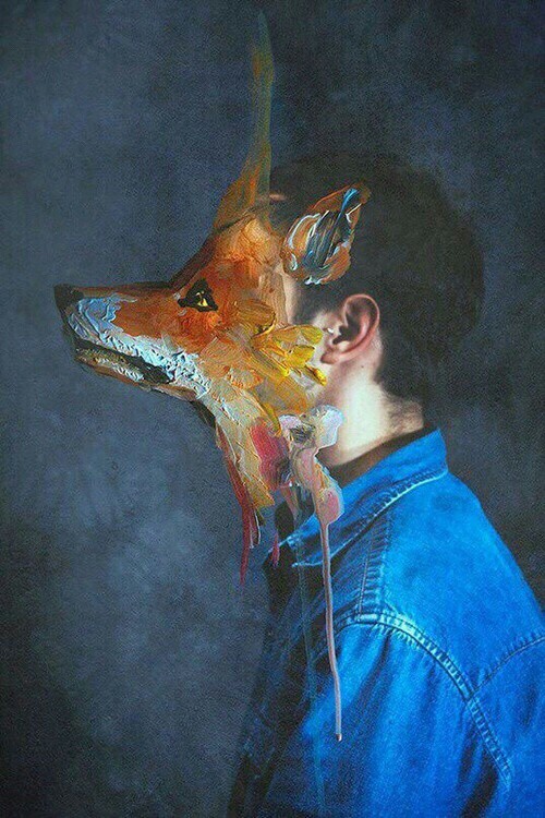 Fox Head Painted Face