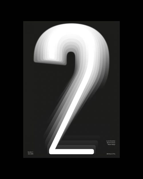 Number 2 Din Next LT Pro Typography Poster Design