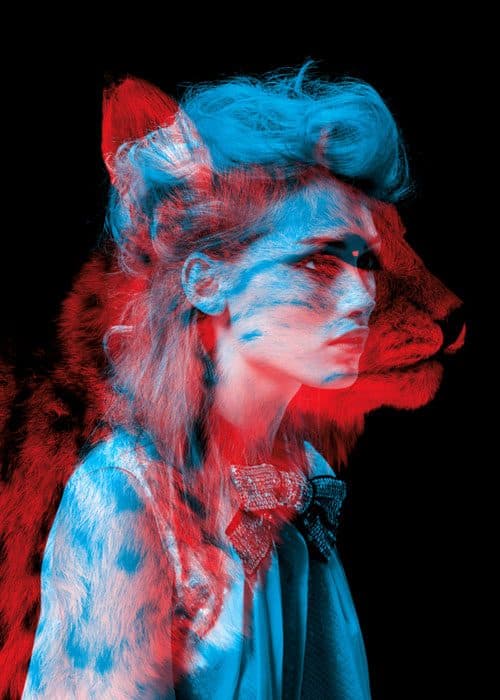 Double Exposure Fashion Portrait Photography Meets Wild Animals – Beasts of Fashion – ...