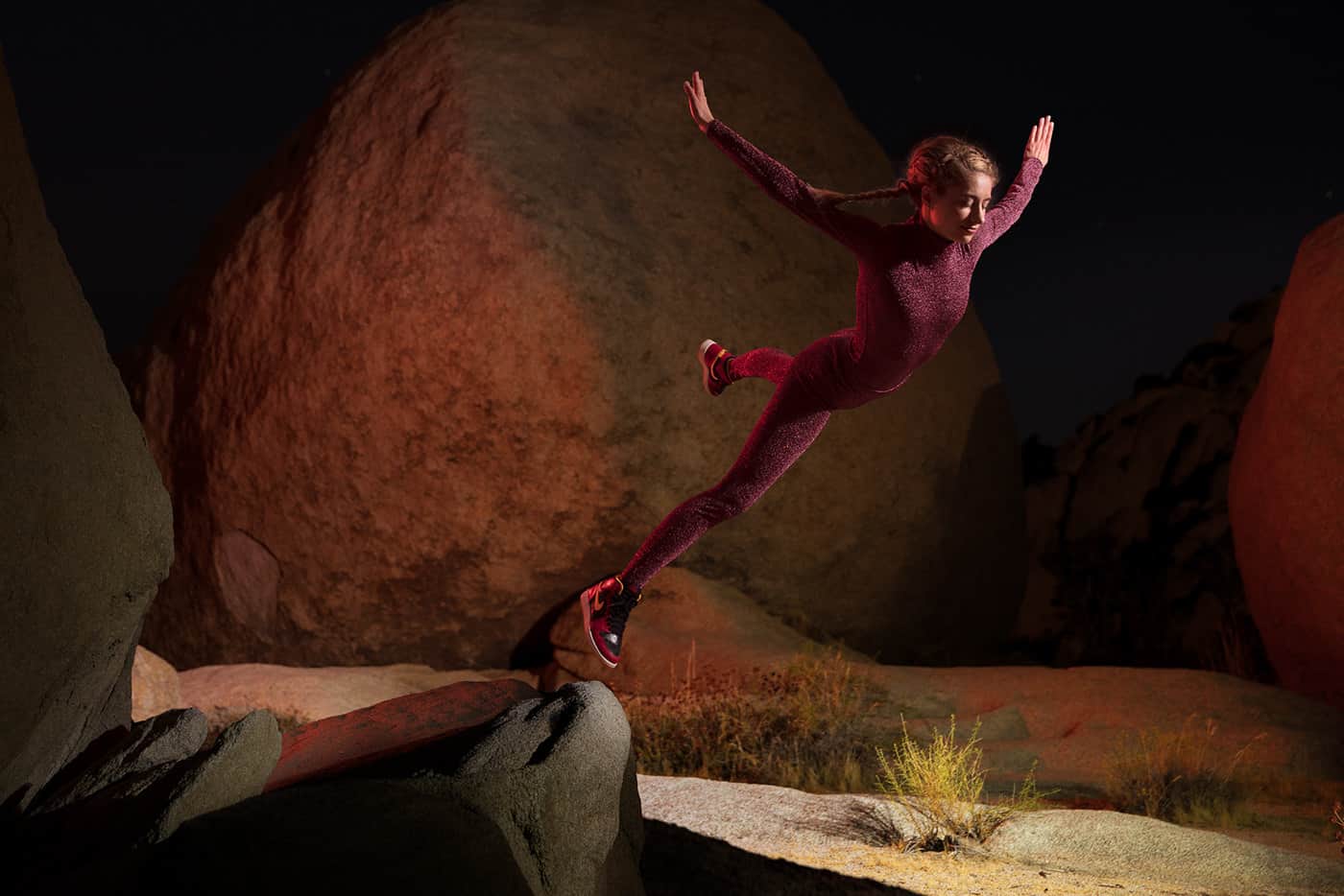 Peter Dawson Photography – Upside Down – Posing in the Desert Night