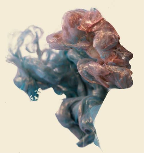 Photo Manipulation – Alberto Seveso – Oil on Head – ink in water silhouette
