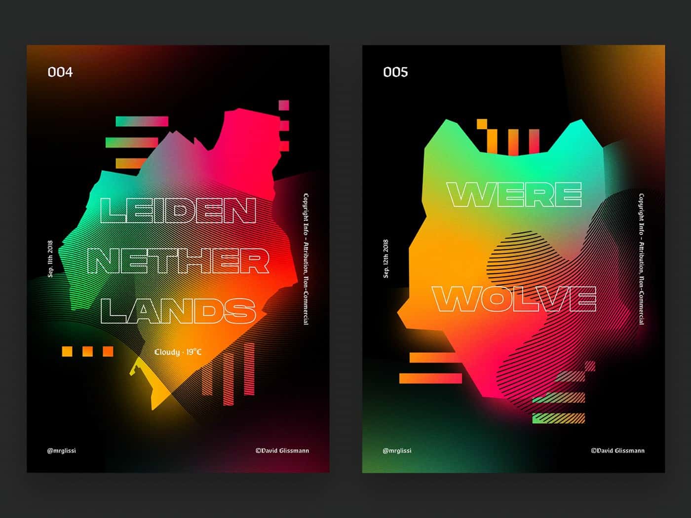 David Glissman – Geometric Monument — Vibrant Gradient Poster Series