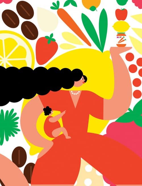 Illustrations by Ana Jaks – HIPP Organic Fruit and Vegetable Formula