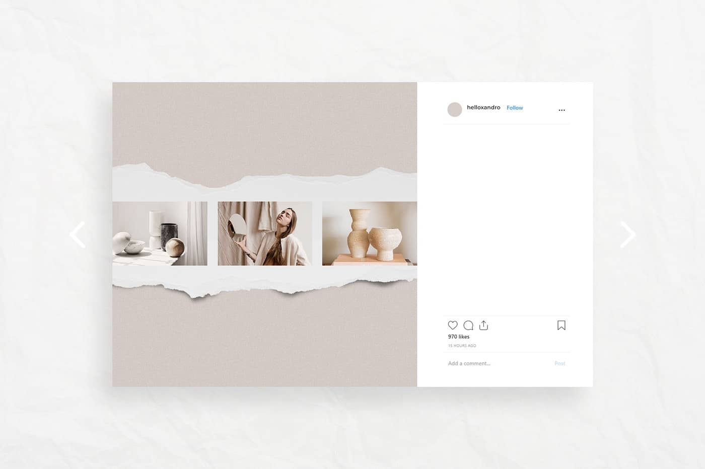 Minimal Instagram Social Media Template – Collage and Tears