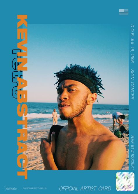 Kevin Abstract Blue Retro Poster