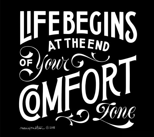 Black and White Daily Lettering – Typographic Motivation – Life Begins at the End of ...