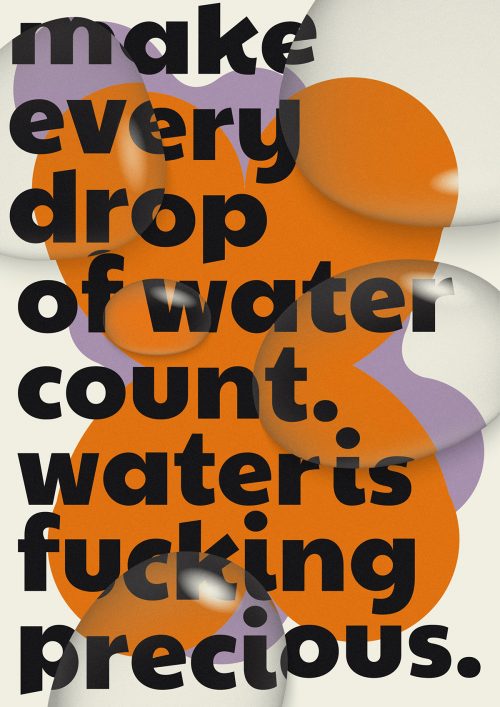 Water Matters Minimal Droplets Poster Design