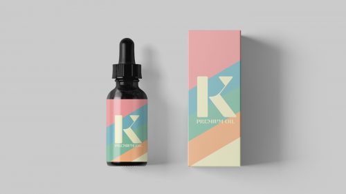K CBD Premium Oil Soft Color Palette Style guide Packaging Design