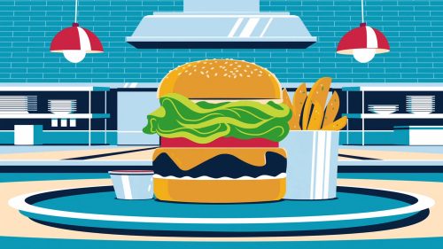Illustrations by Colin Hesterly – Burgers and Fries