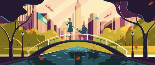Illustrations by Colin Hesterly – Proposal over a bridge