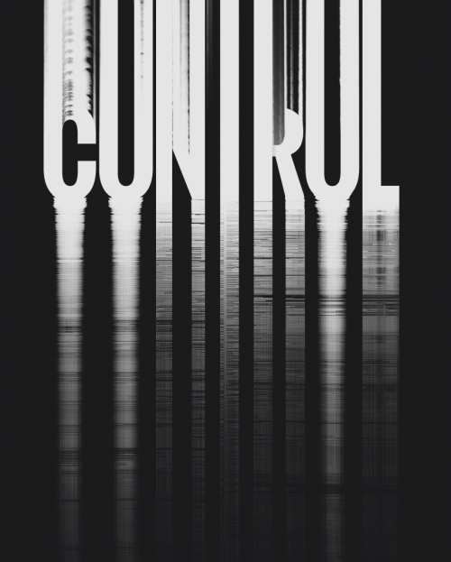 Control – grunge distressed glitch typography design
