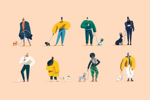 Year Of The Dog Walker Illustrations