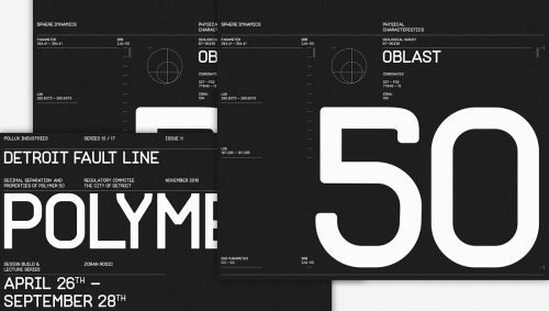 Detroit Fault Line Polymer Black and White Typographic Poster Design