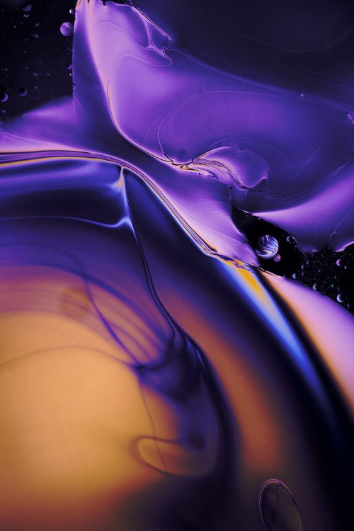 metallic chromatic chemical reactions shot sci fi inspired macro photography texture vaporwave