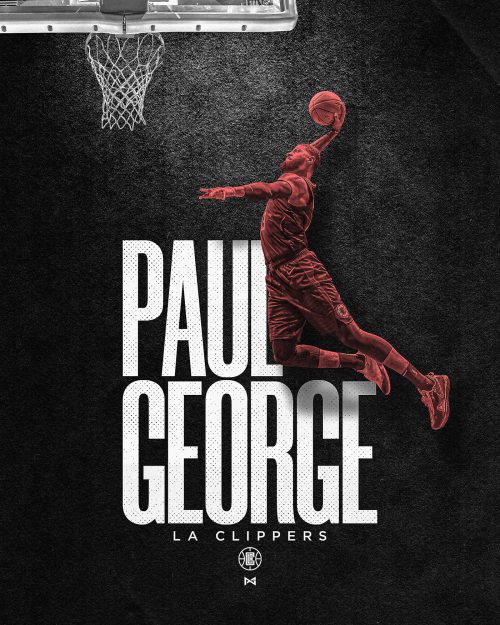 Kevin Aquino – Illustrated Sports Posters – NBA Basketball Paul George LA Clippers