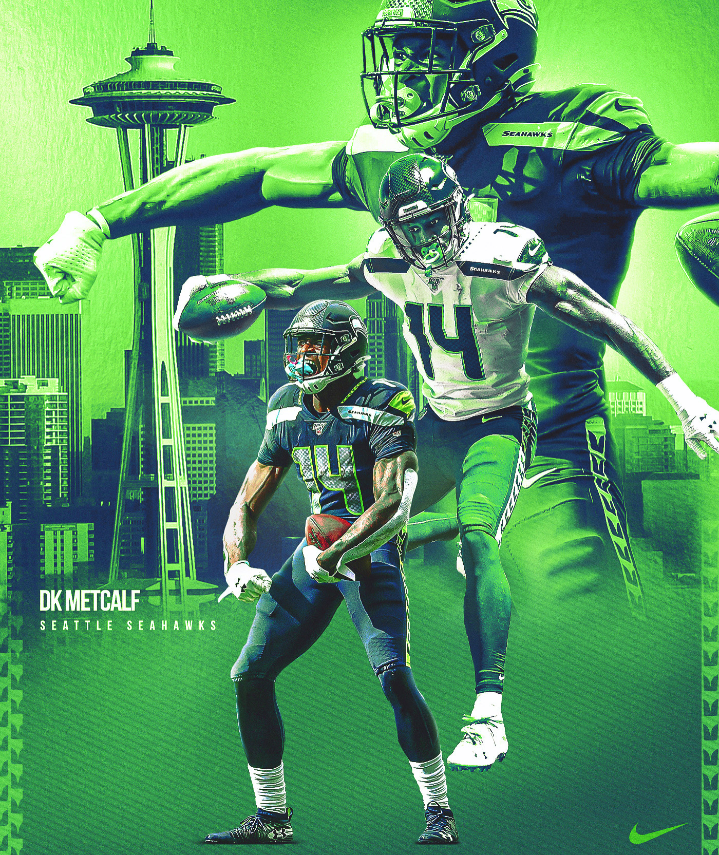 Dk Metcalf Football Design Poster Seahawks T-shirt