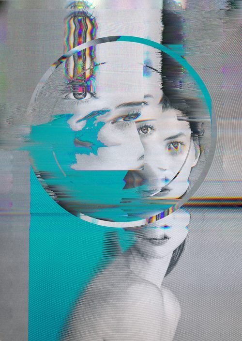 Daughters of Nyx – Abstract Poster Series – Glitch Warp Design