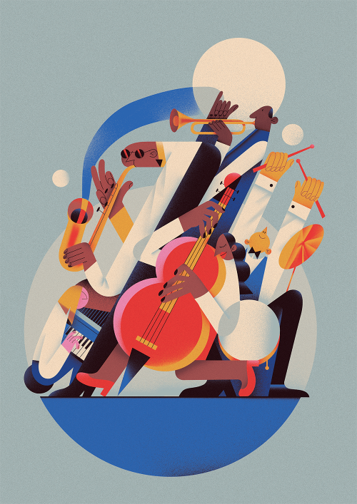 Jazz Musicians Music Illustrations