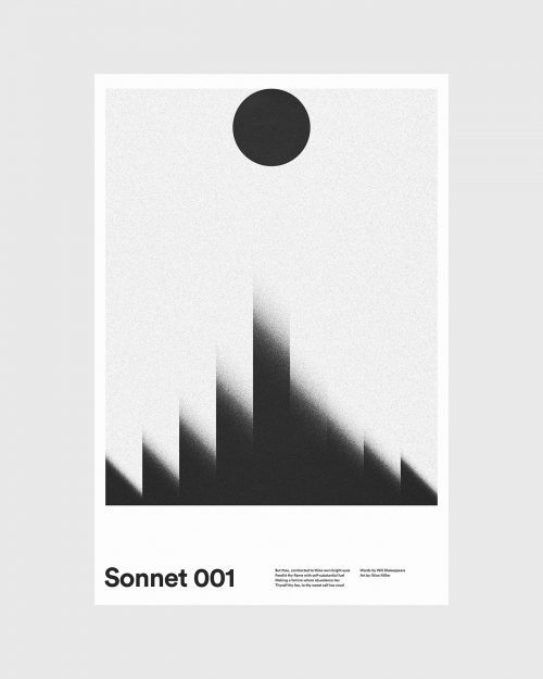 Optical Art Soft Edge Gradient Visual Abstract Light and Dark Black and White Posters Shakespear ...