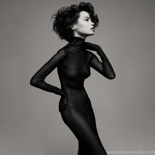 Elegant Black Dress Black and White Fashion photography