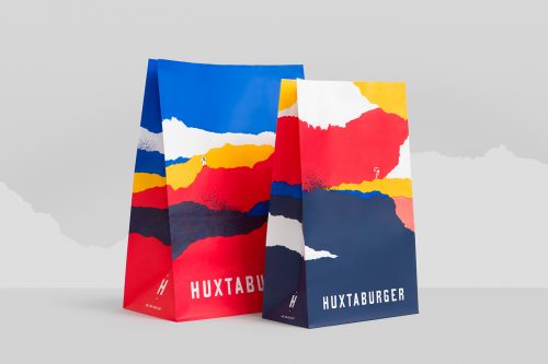 Huxtaburger Food Burger Restaurant Branding Identity Design Paper Tears