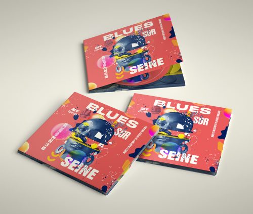 Blues Sur Seine Music CD Concert Festival Poster Branding identity Gradient Design