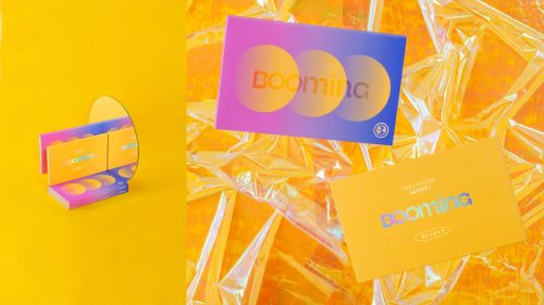 BOOMING Beauty Make Up Gradient packaging design and branding