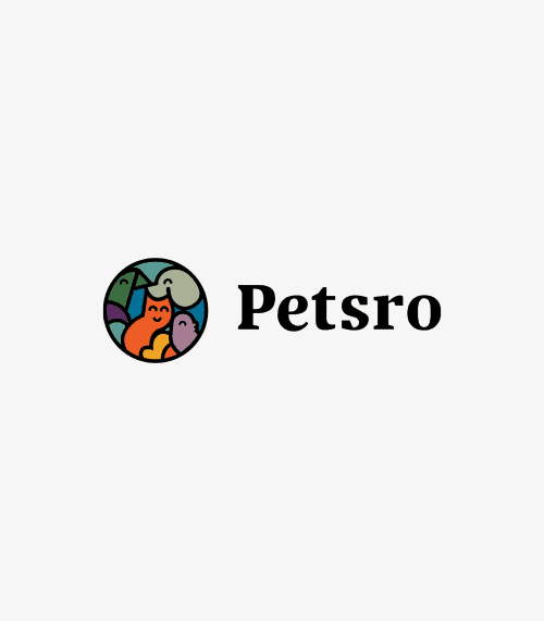 Petsro pet company brand identity design branding vector art cat dog