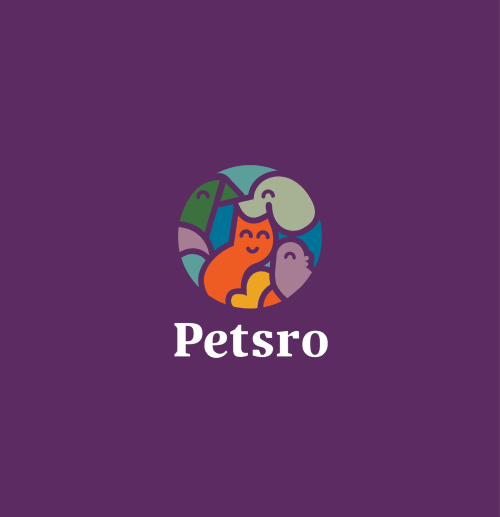 Petsro pet company brand identity design branding vector art cat dog