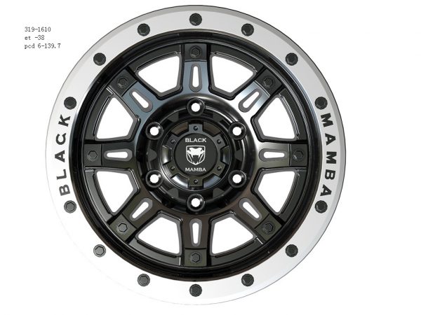 Black Mamba M-17 15x10 Matt Black with Machine Face