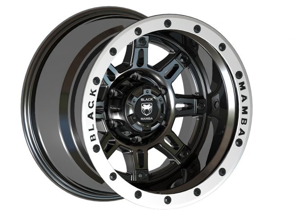 Black Mamba M-17 15x10 Matt Black with Machine Face