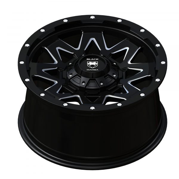 Black Mamba M-2 18x9 Matt Black with Machined Rivets and Milling