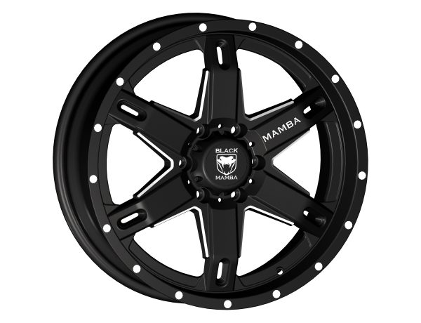 Black Mamba M-10 20x9 Matt Black with Machined Rivets and Milling