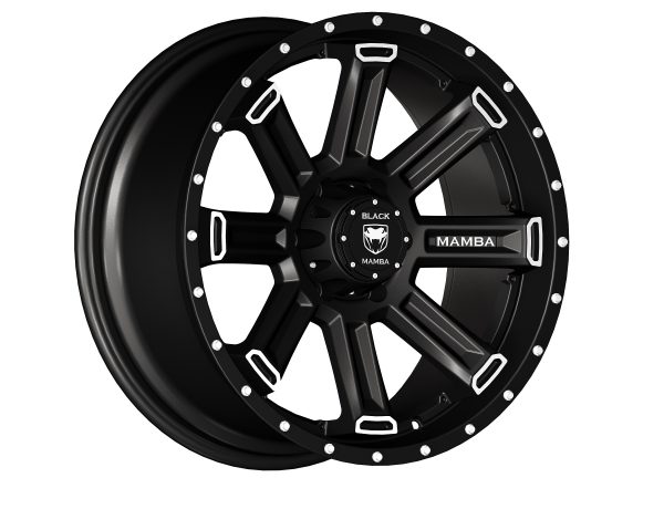 Black Mamba M-5 20x9 Matt Black with Machined Rivets and Milling