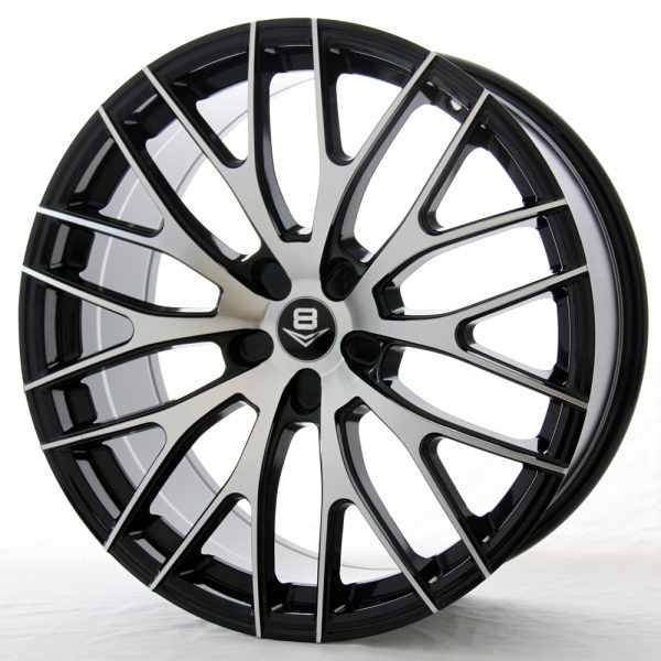 V8 V-22 20x10 Gloss Black with Machine Face