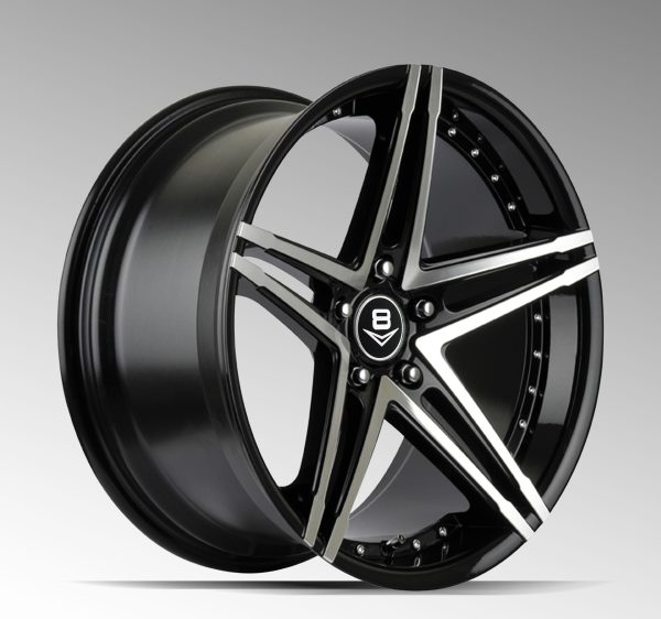 V8 V-30 19x9.5 Gloss Black with Machine Face