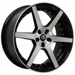 V8 V-61A 20x8.5 Gloss Black with Machine Face