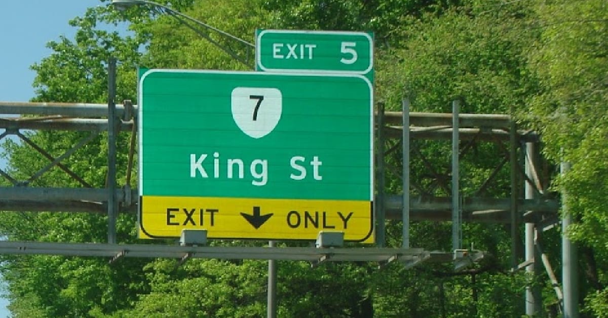 The bridge over King Street (Route 7) was built in 1970. (Photo: Luke's Signs)