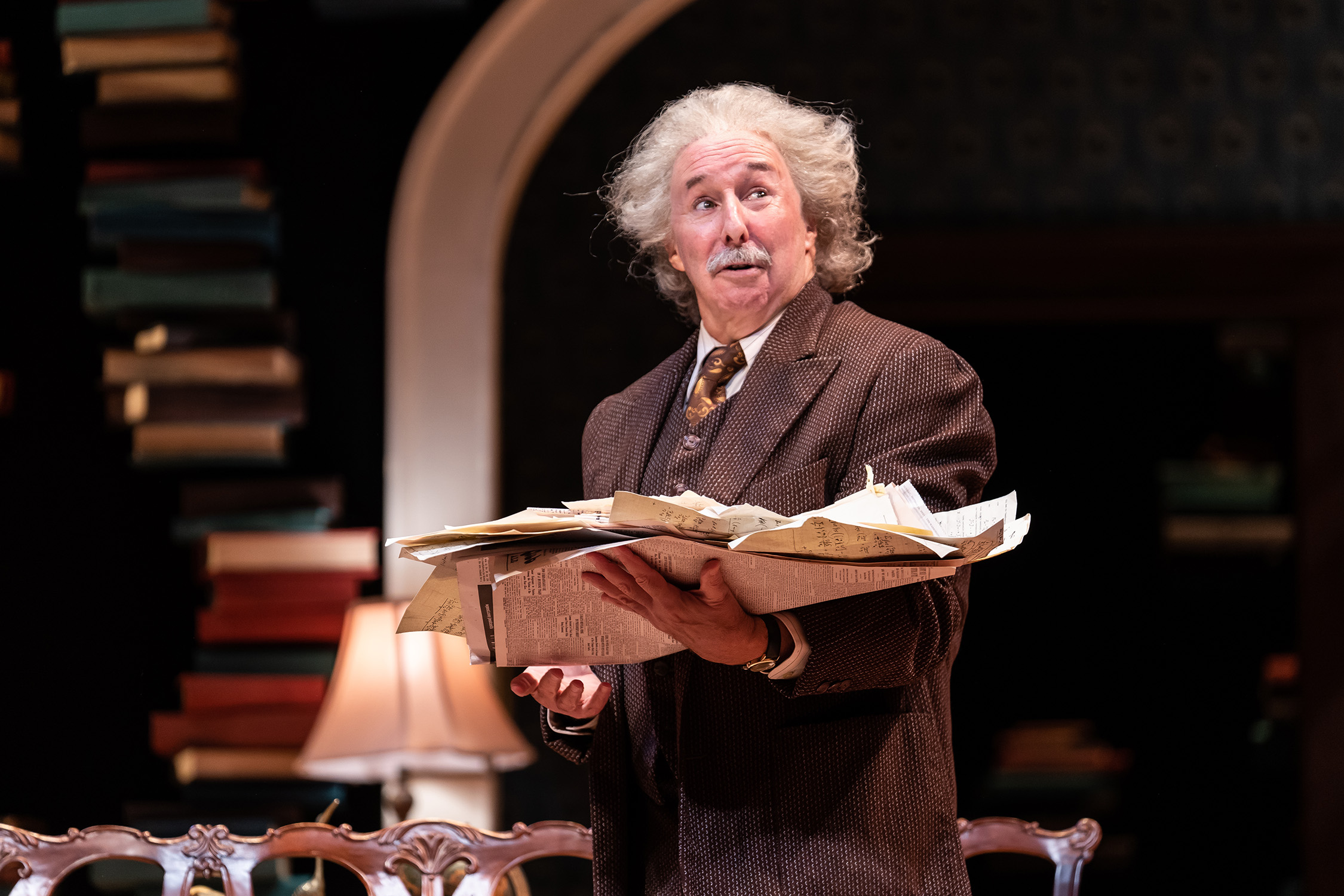 Christopher Bloch as Albert Einstein in the Ford’s Theatre production of Deborah Brevoort’s “My Lord, What a Night”. Photo by (Scott Suchman).