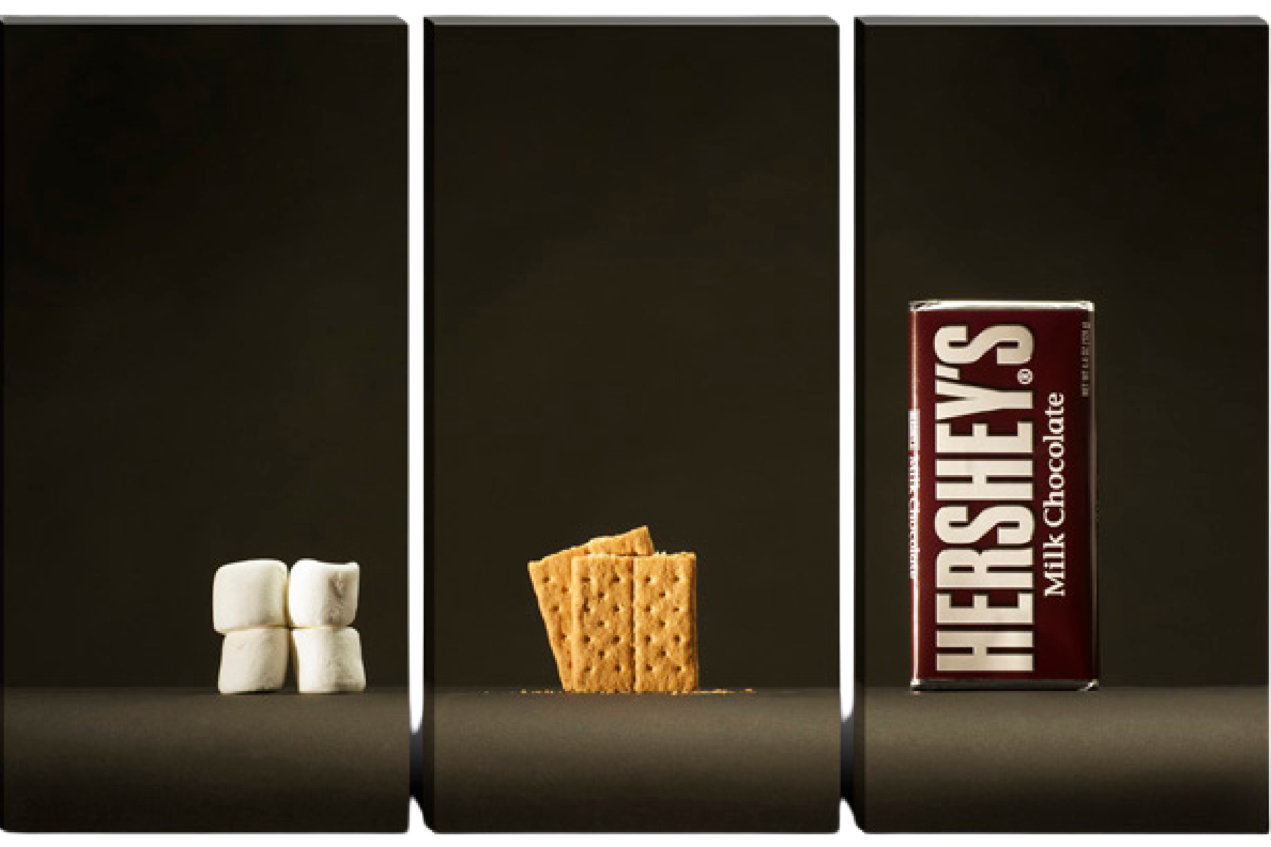 Photo triptych of deconstructed s'mores. (Photo: Greg Knott)