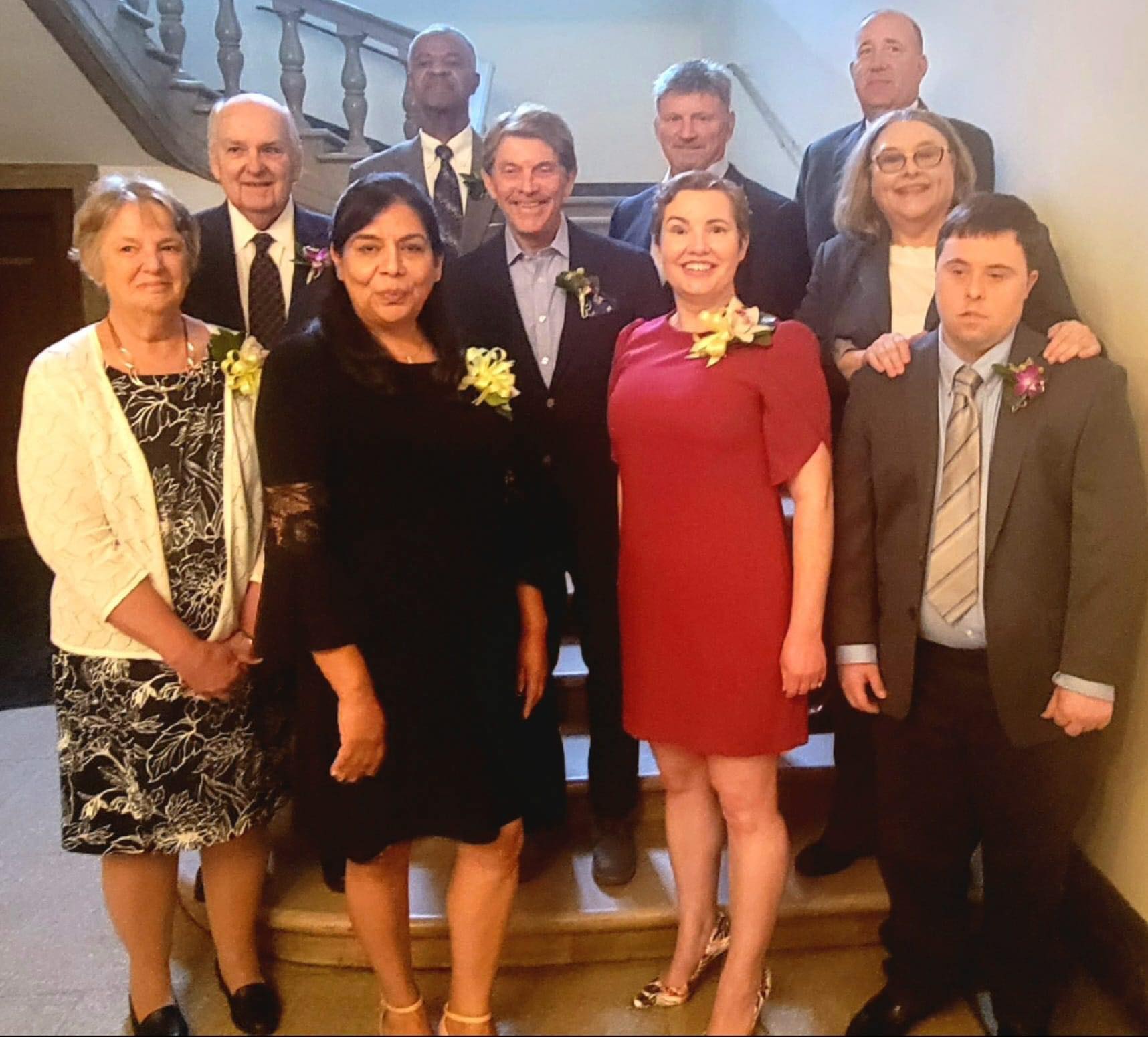 all 2020 living legends of alexandria gathered on a staircase