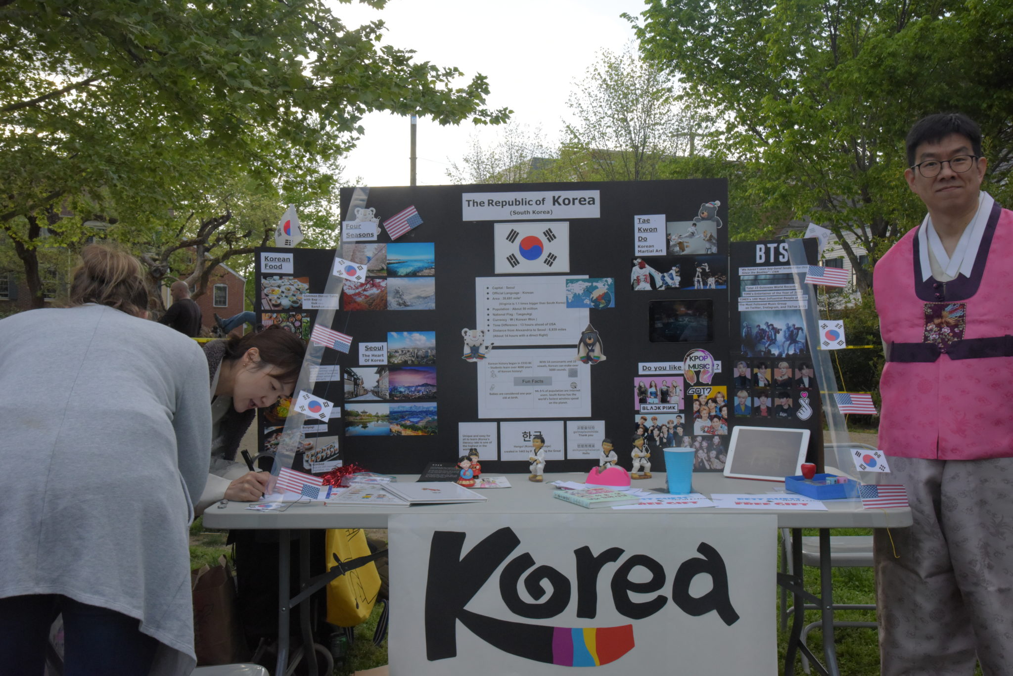 table with poster board