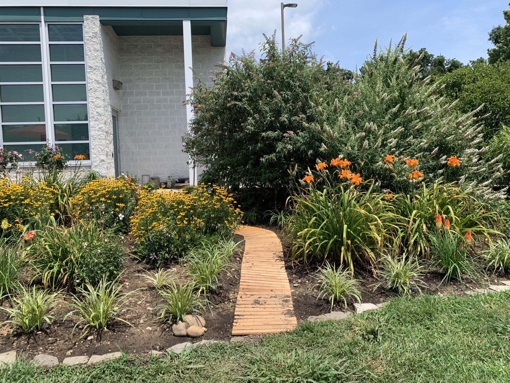 a pathway in a garden at the animal welfare league of alexandria 