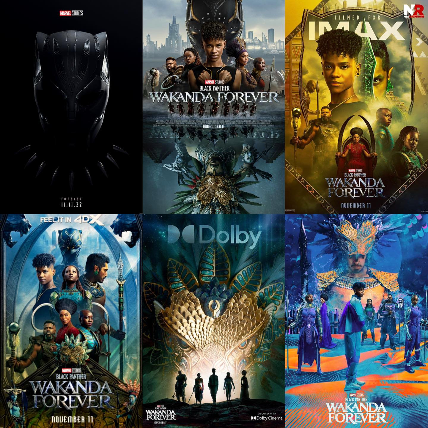 a poster collage of the movie Wakanda Forever