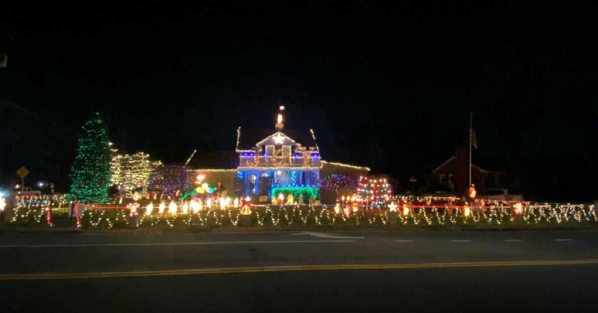 House with Christmas lights