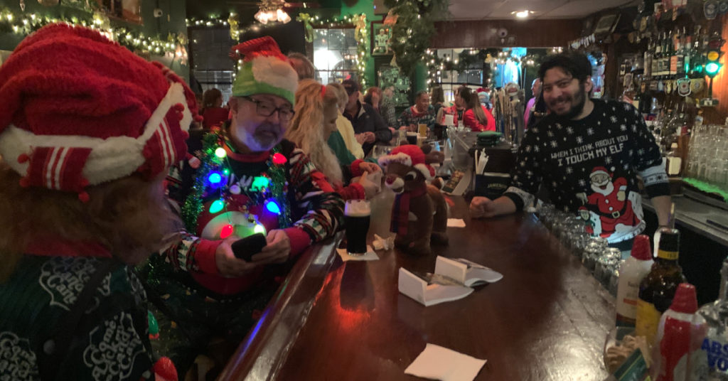 Guests drinking at bar