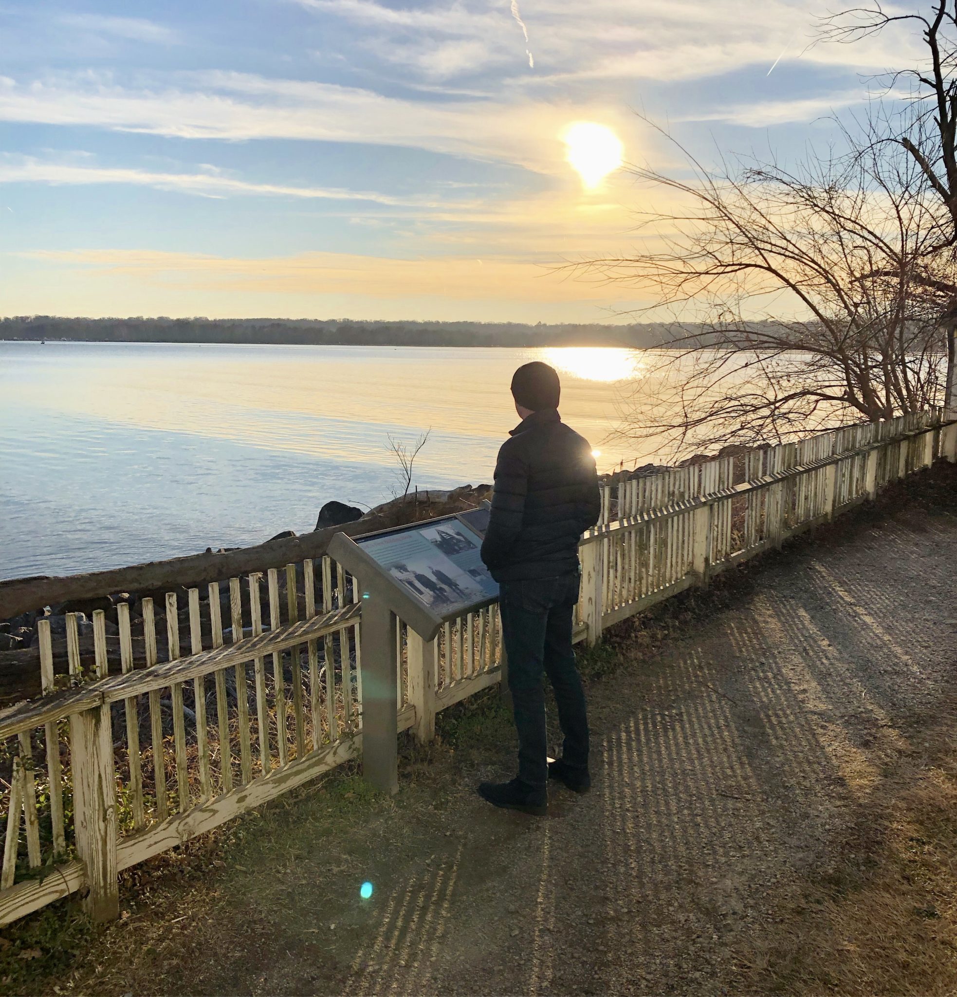 man looking at Potomac River