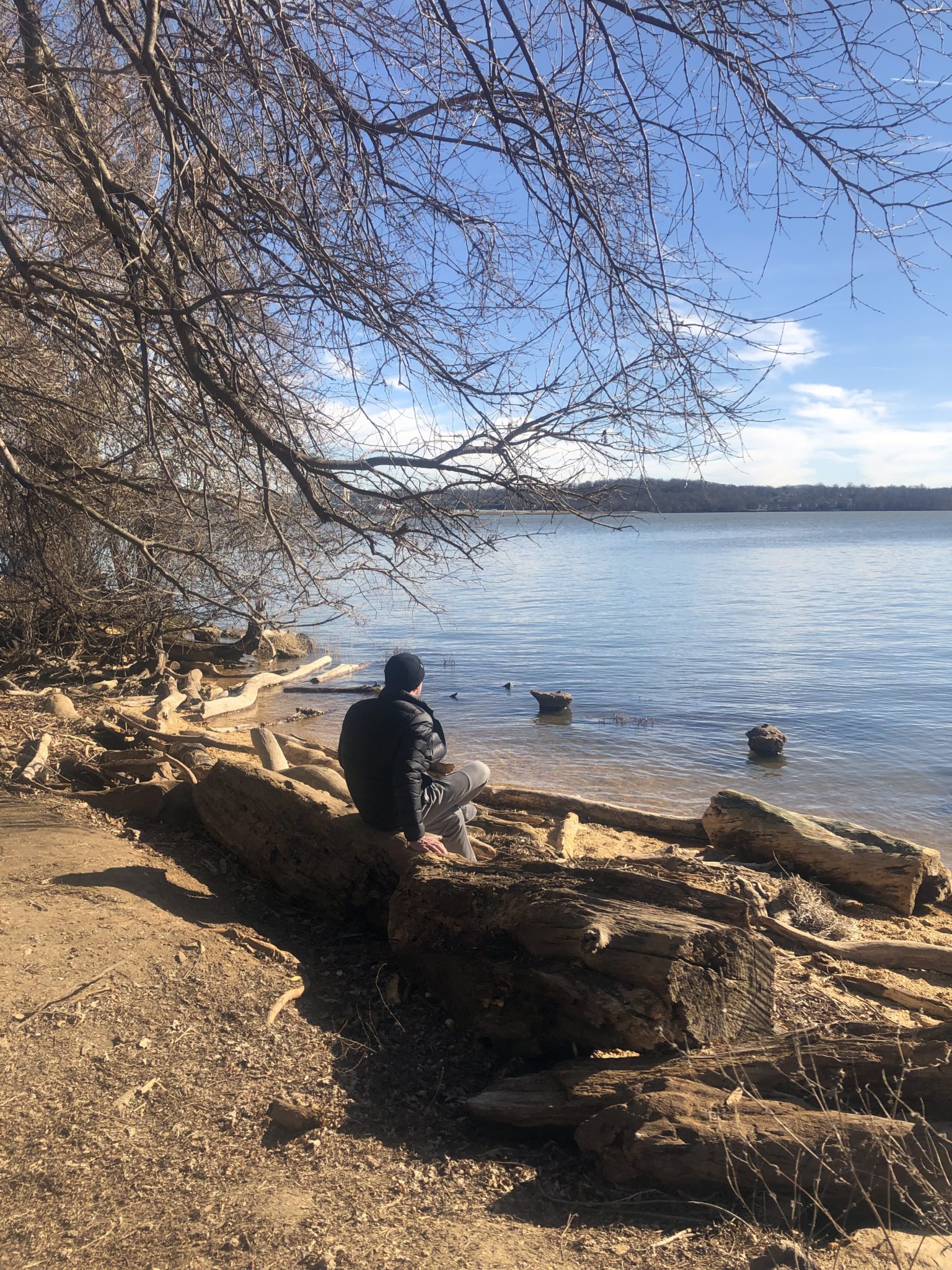 man enjoying view of Potomac River