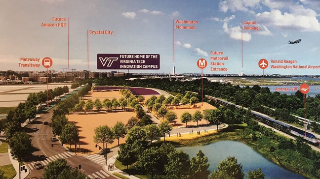 Architectural rendering of the Virginia Tech Innovation Campus. *Image: Virginia Tech)